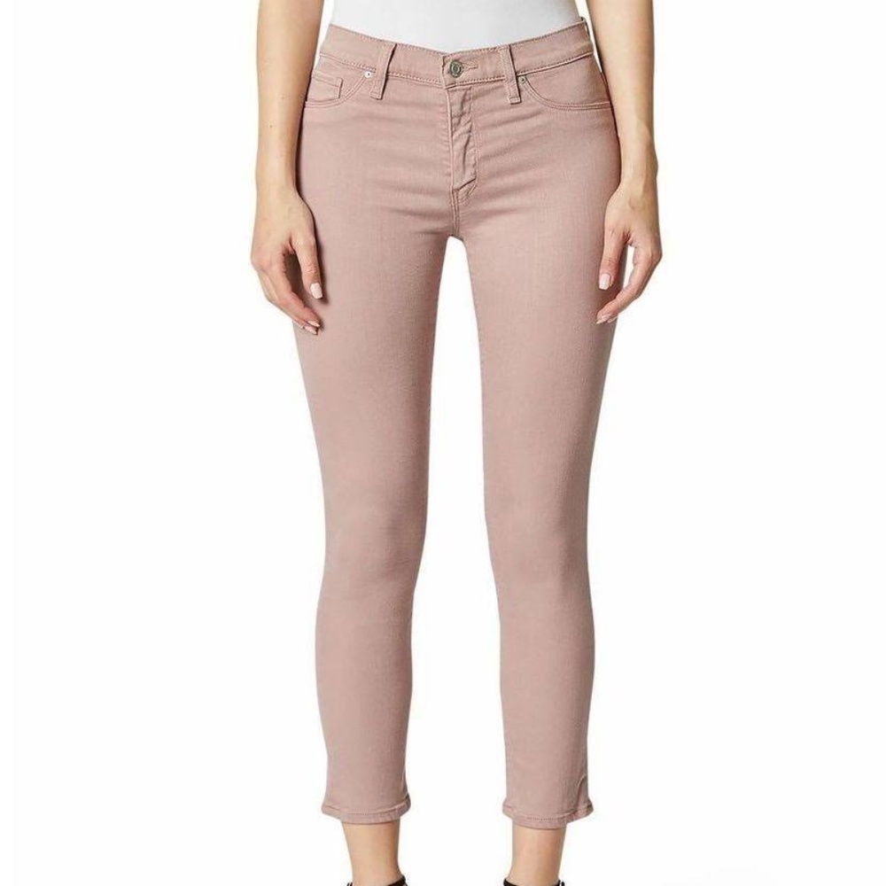 Hudson Nico Midrise Super Skinny Pink Jeans Size 27